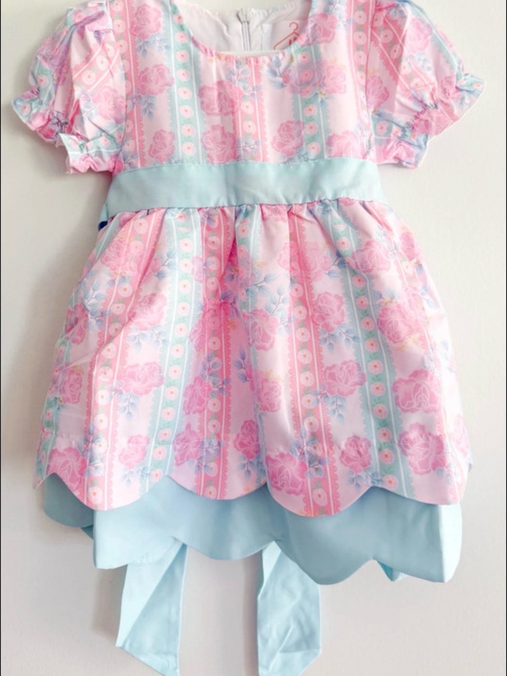 NIB Sisterhood Smocks Girls Pink & Blue Floral Dress – 12/18M
